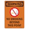 Signmission OSHA WARNING Sign, No Smoking Beyond This Point W/ Symbol, 14in X 10in Decal, 10" W, 14" L, Portrait OS-WS-D-1014-V-13364 - alternate 1